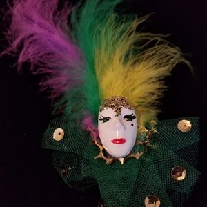 Mardi Gras vintage brooch